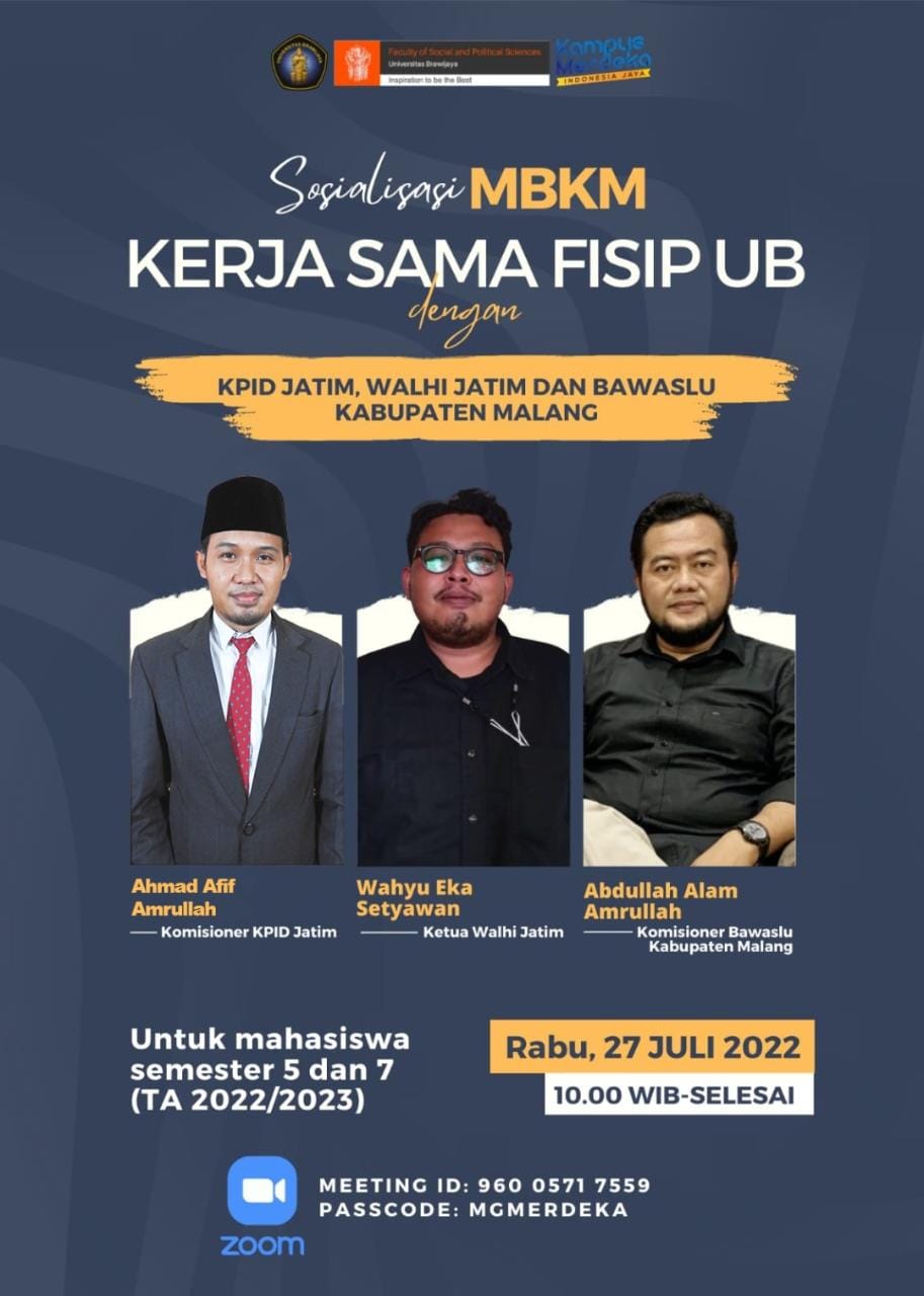 Sosialisasi MBKM dengan FISIP UB, Allam Sampaikan Pentingnya Ketrampilan dan Skill dalam Bekerja