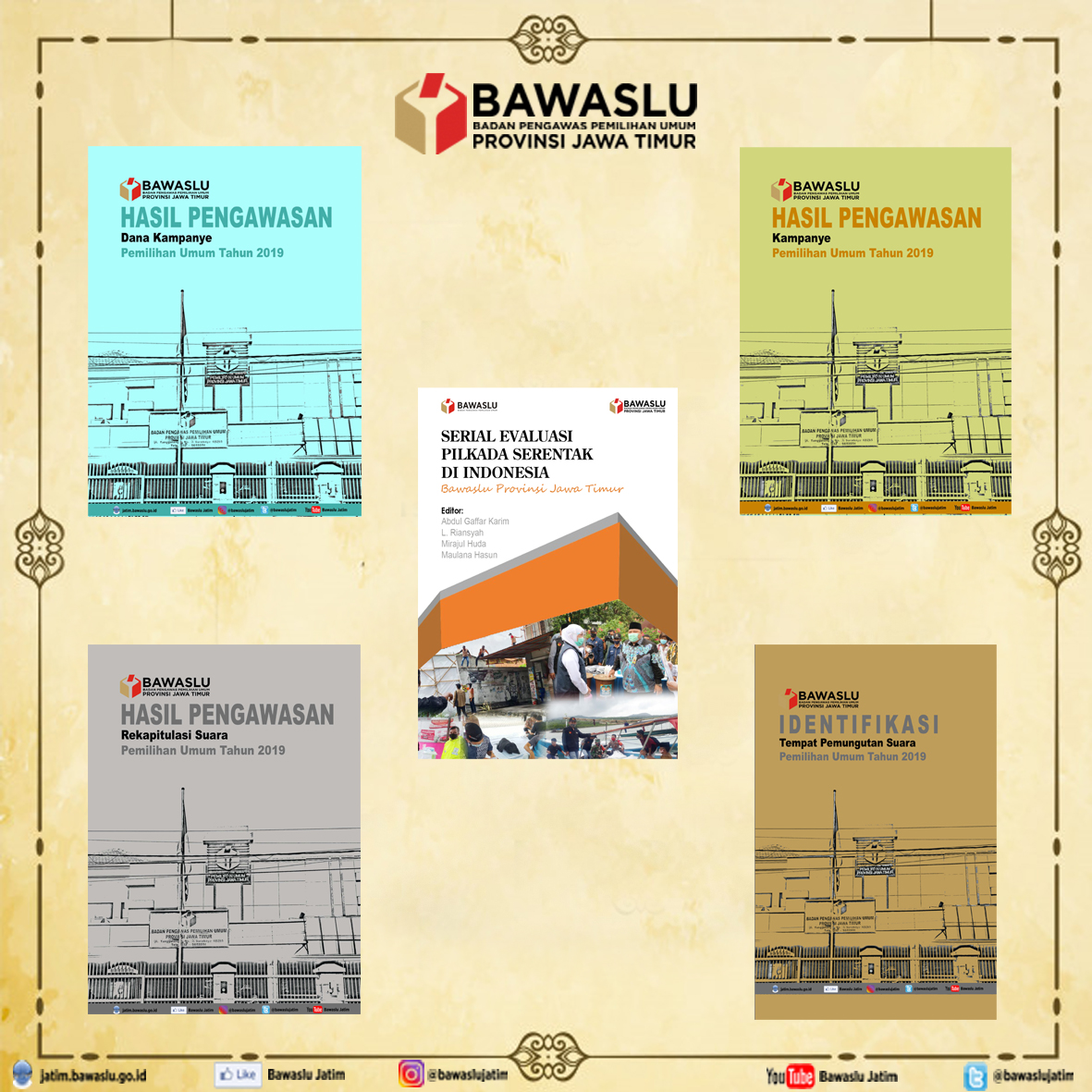 Bawaslu Jatim Luncurkan 5 Buku Hasil Pengawasan