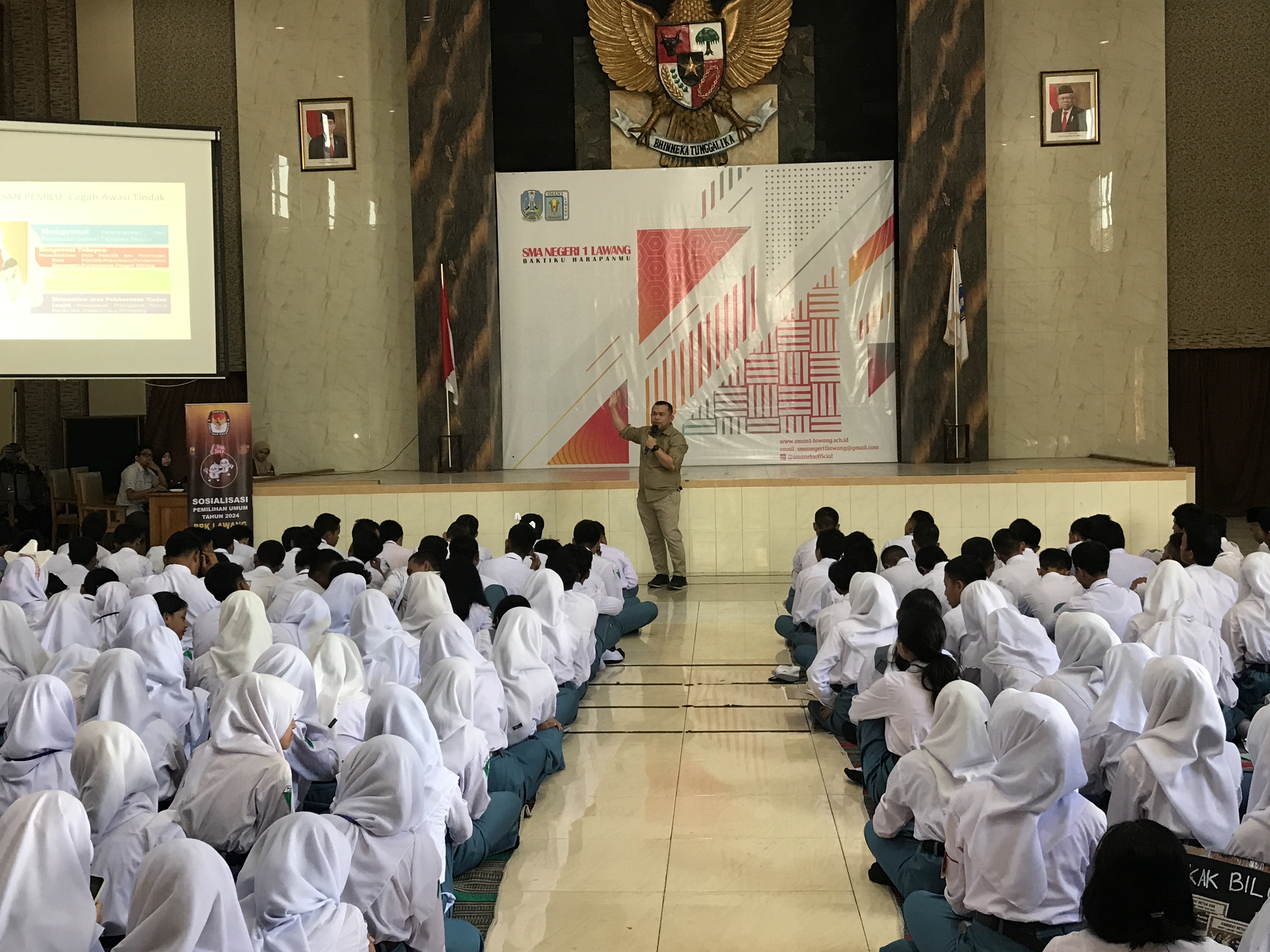 BAWASLU AJAK SISWA SMAN 1 LAWANG AWASI PEMILU 2024