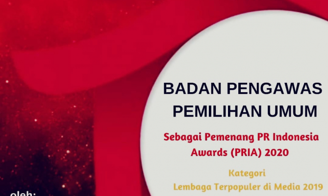 Bawaslu Kembali Raih Penghargaan Lembaga Terpopuler di Media dari PR Indonesia